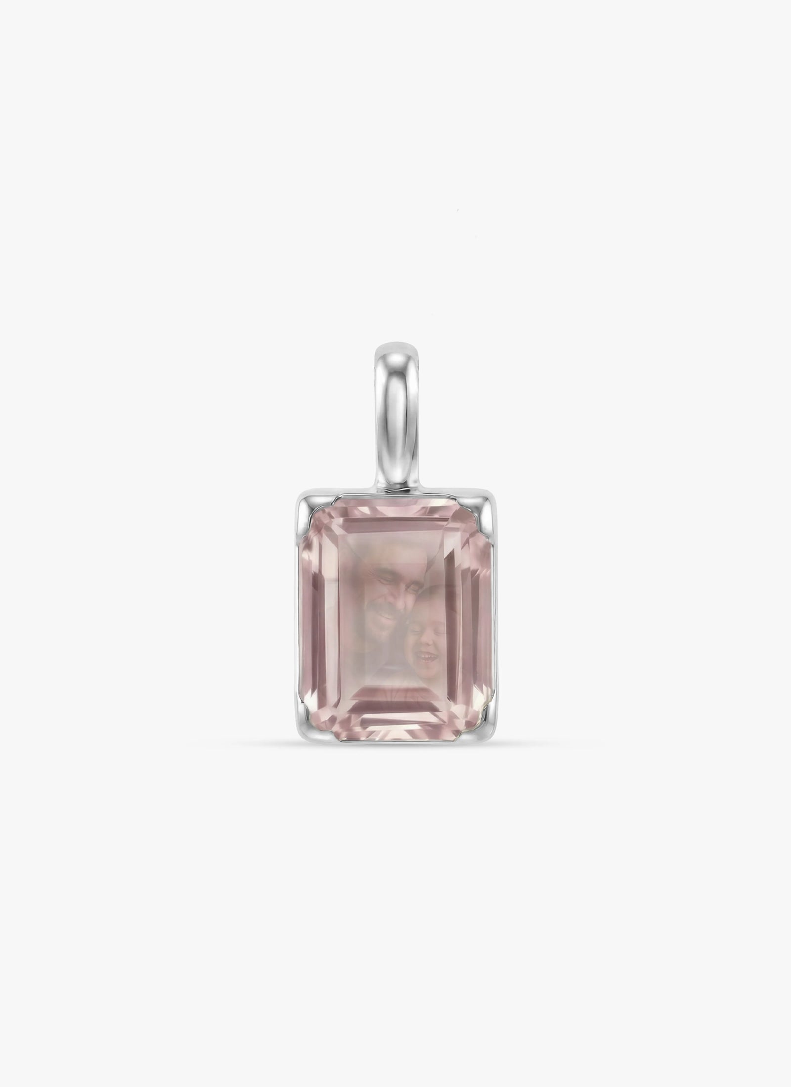 Momentum Hanger Zilver —Rose quartz • Personaliseerbaar
