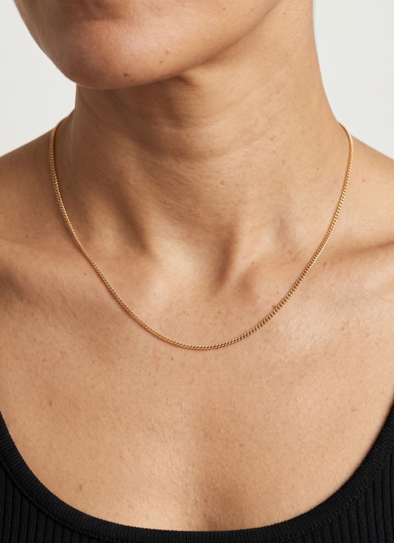 Curb ketting goud