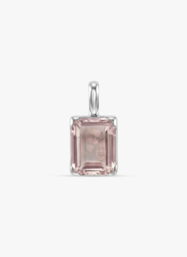 Momentum Hanger Zilver —Rose quartz  • Personaliseerbaar