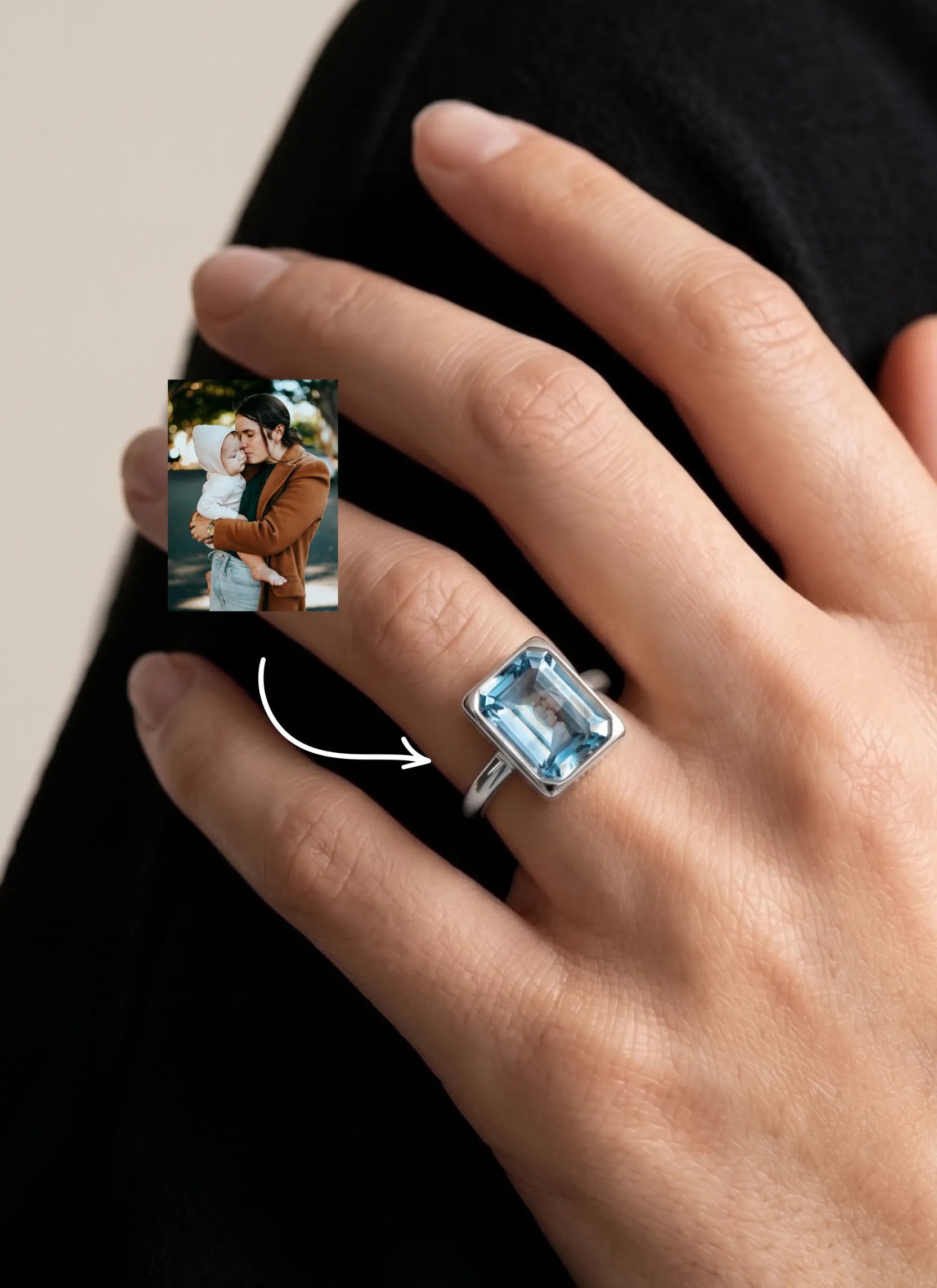 Momentum Ring Zilver — Topaas • Personaliseerbaar Secundaire afbeelding
