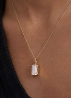 Momentum Hanger Goud —Rose quartz  • Personaliseerbaar