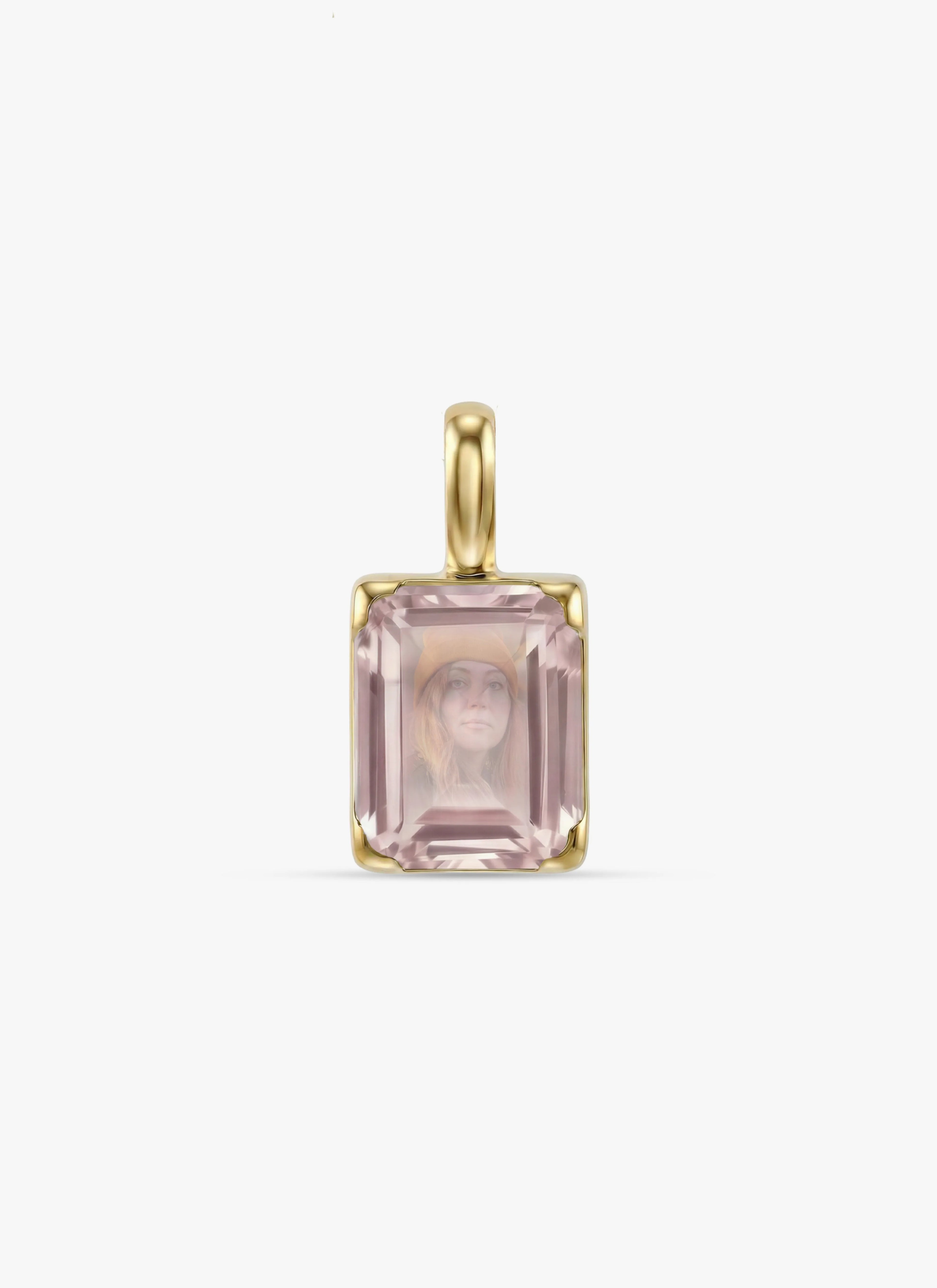 Momentum Hanger Goud —Rose quartz  • Personaliseerbaar