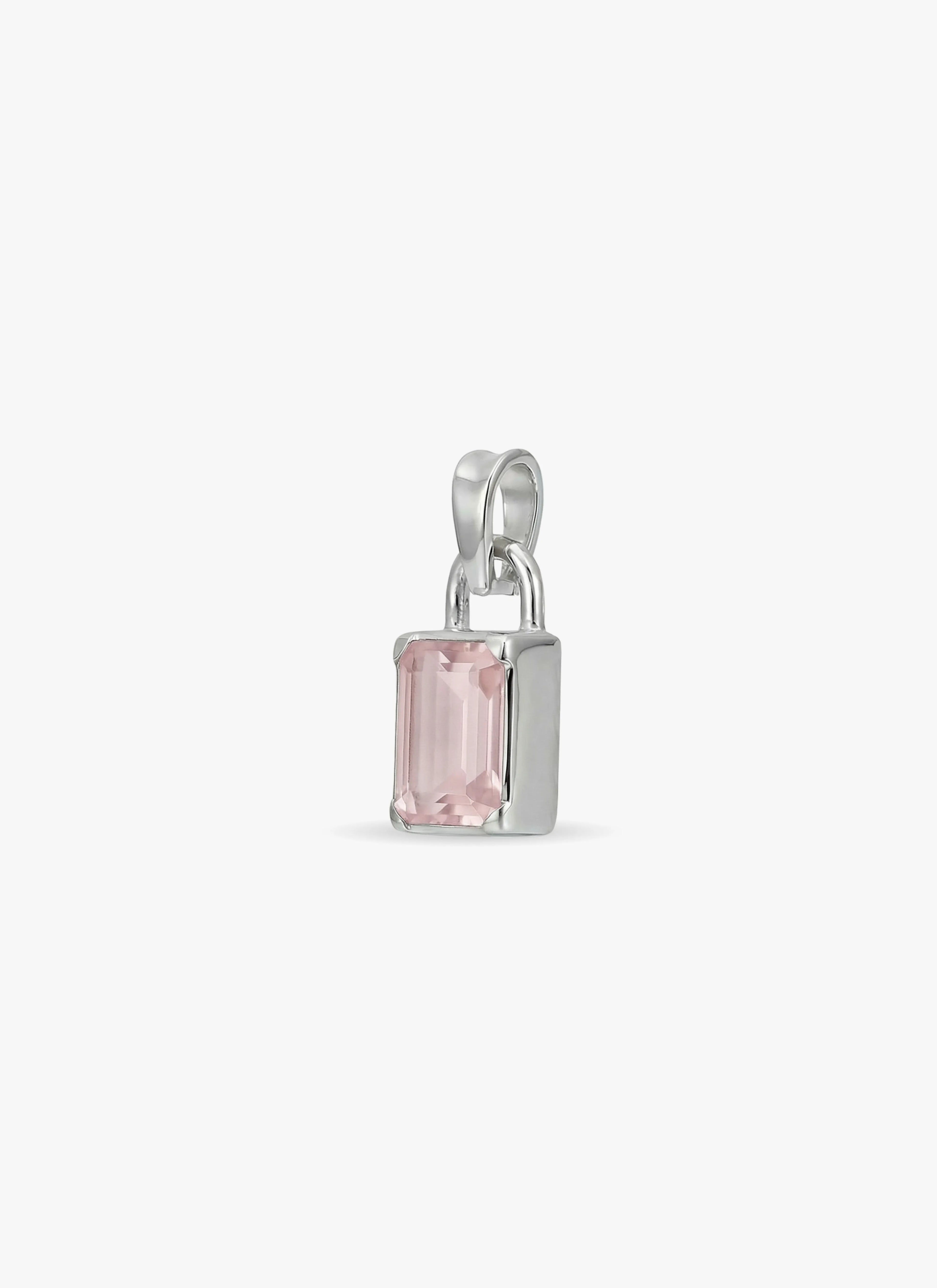 Locksy Hanger Zilver — Rose quartz  • Personaliseerbaar