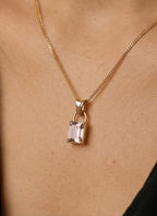 Locksy Hanger Goud — Rose quartz  • Personaliseerbaar