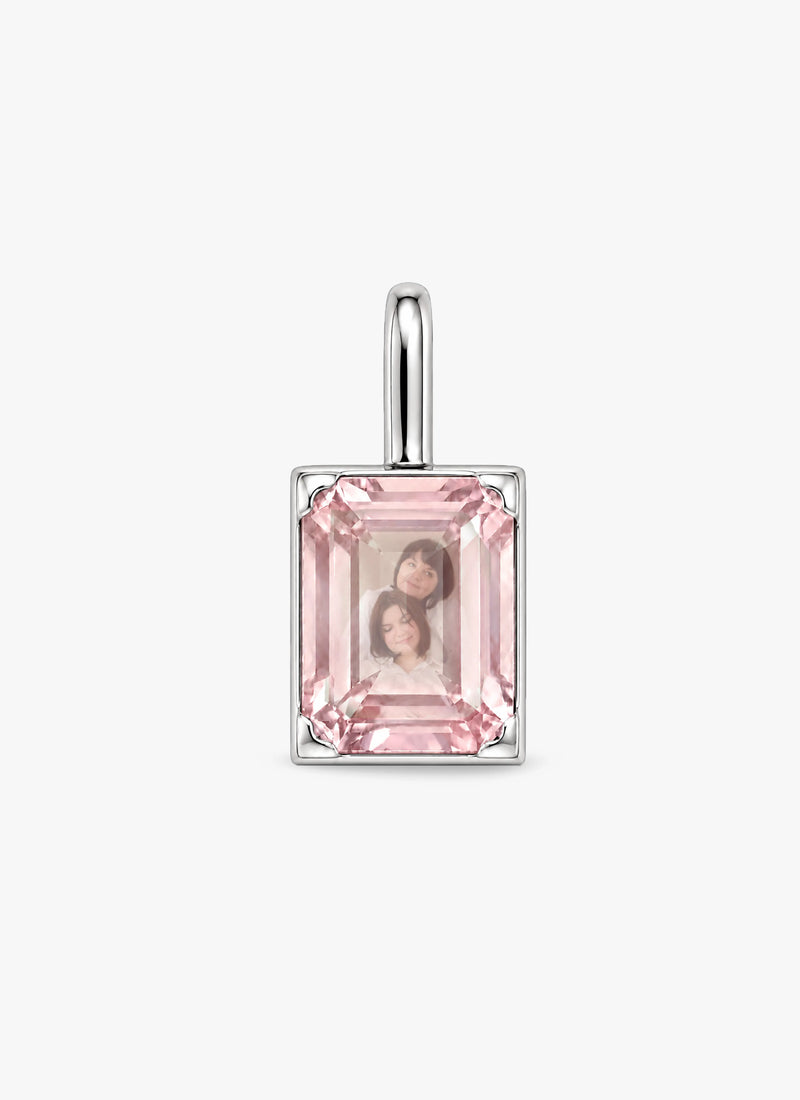 Momentum Hanger Zilver —Rose quartz  • Personaliseerbaar