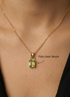 Locksy Hanger Goud — Peridot • Personaliseerbaar