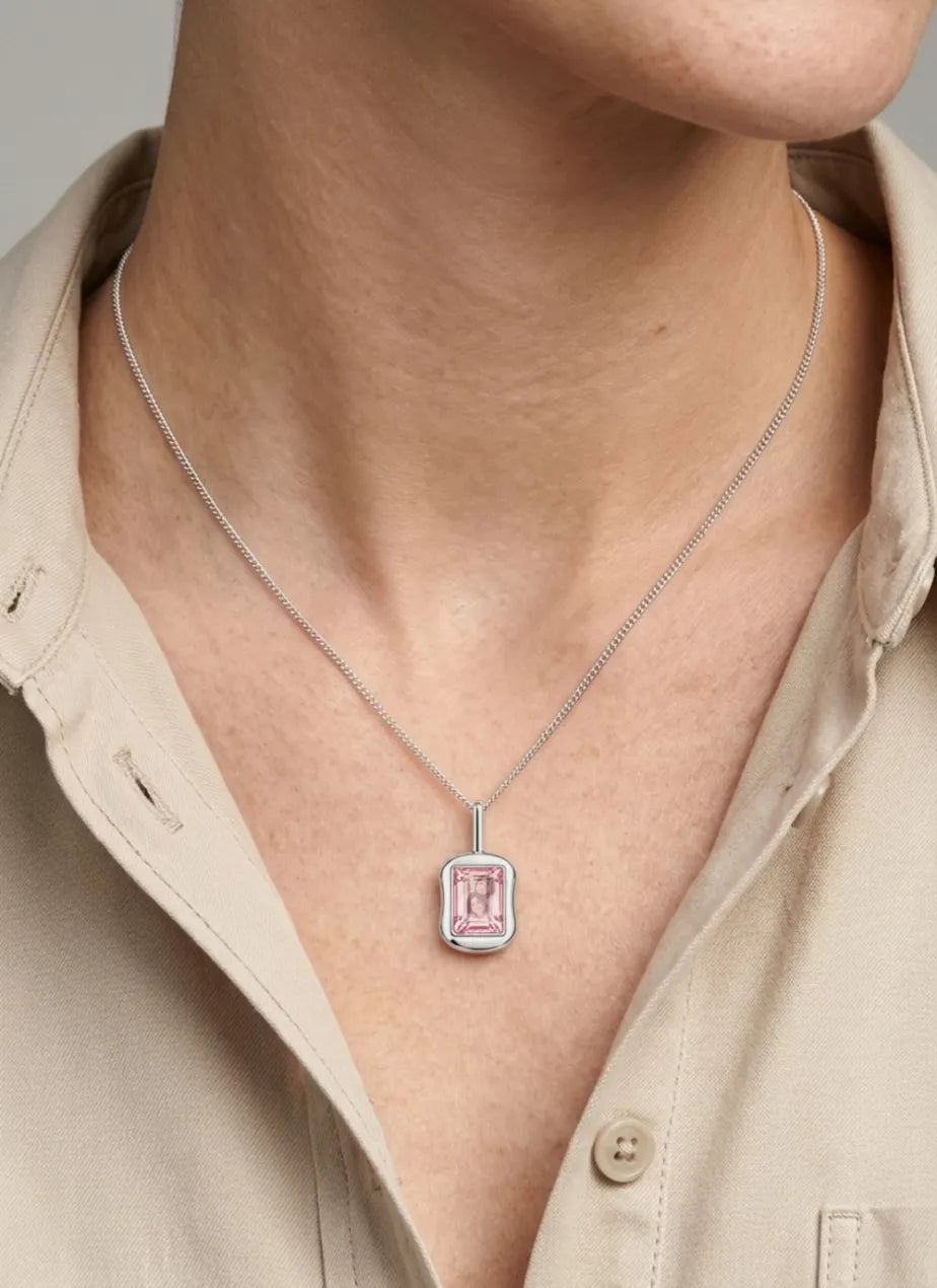 Memoria Hanger Zilver — Rozenkwarts Secundaire afbeelding