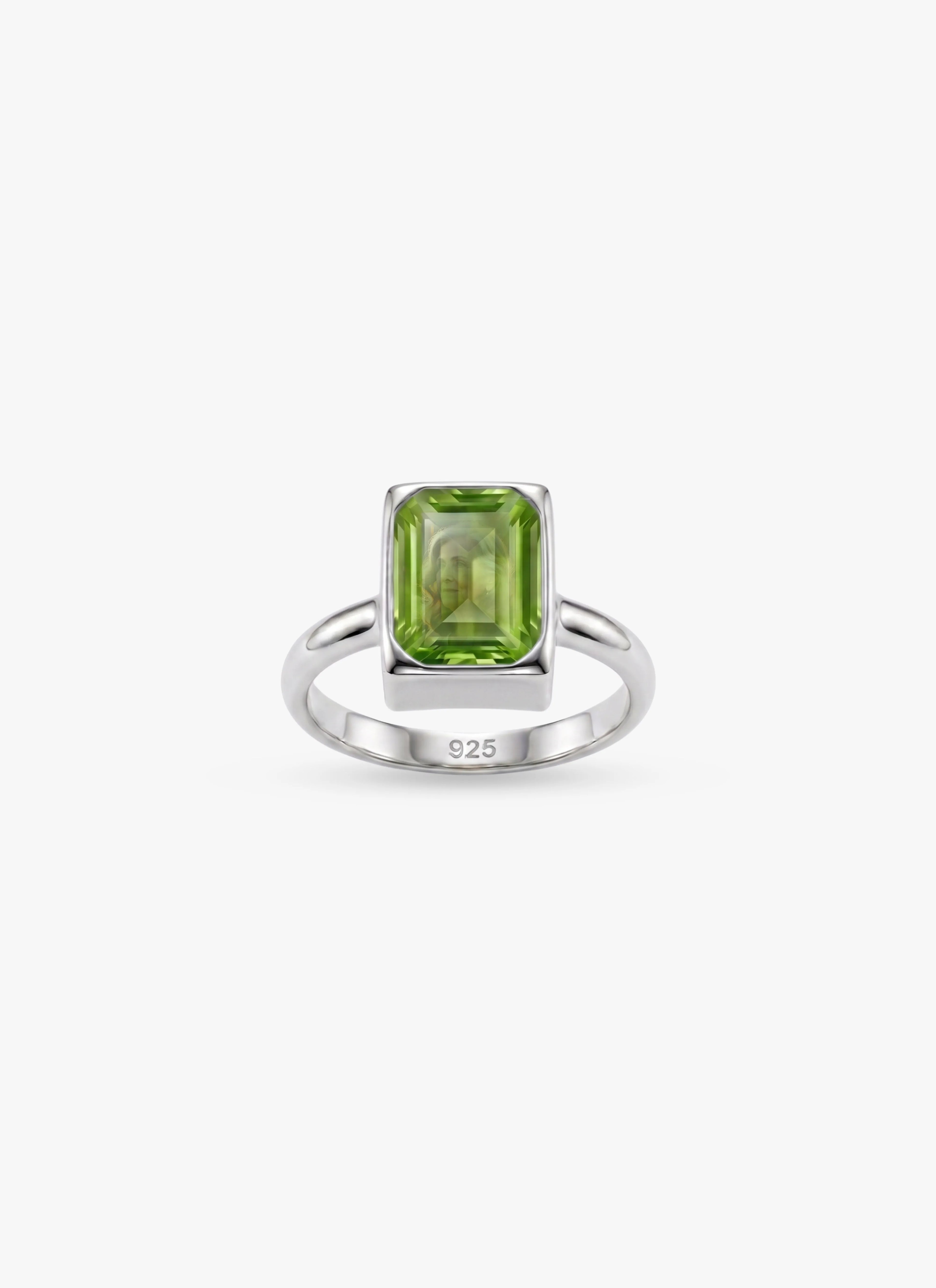 Momentum Ring Zilver — Peridot • Personaliseerbaar