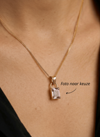 Locksy Hanger Goud — Rose quartz  • Personaliseerbaar