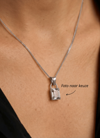 Locksy Hanger Zilver — Rose quartz  • Personaliseerbaar