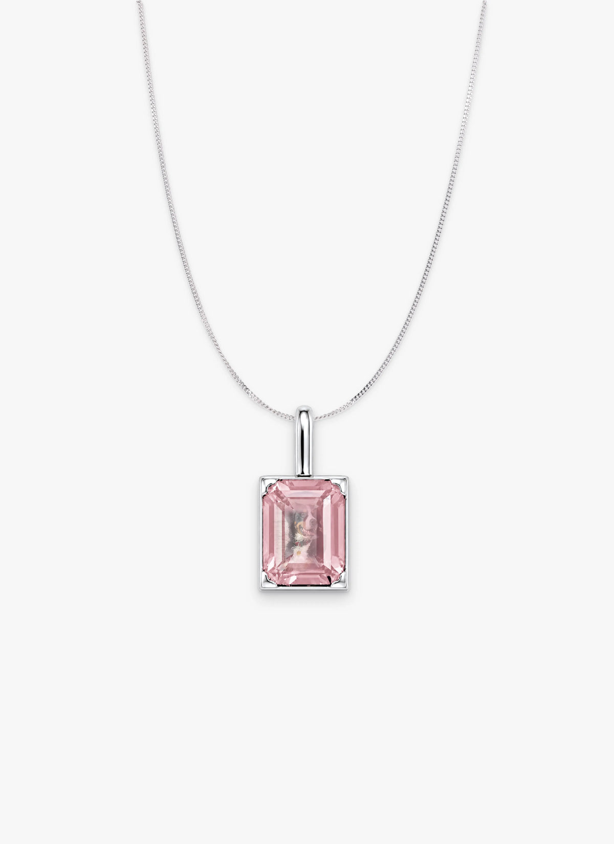 Momentum Hanger Zilver —Rose quartz  • Personaliseerbaar