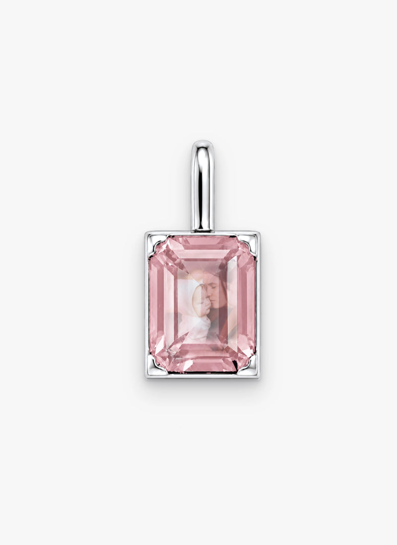 Momentum Hanger Zilver —Rose quartz  • Personaliseerbaar