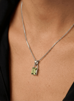 Locksy Hanger Zilver — Peridot • Personaliseerbaar